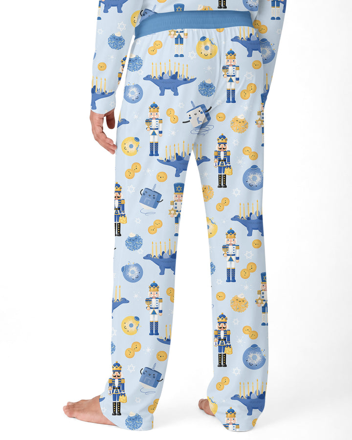 Hanukkah Nutcracker King Family Matching Bamboo Men's Pajama Set