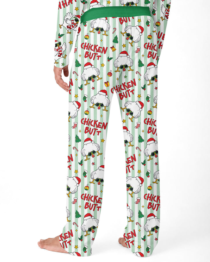 Guess What Chicken Butt Christmas Bamboo Men's Pajama Set
