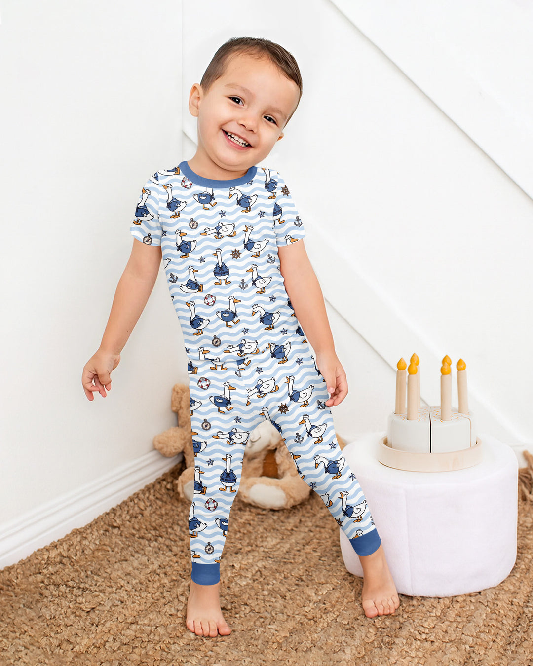 Silly Goose Sailor Bamboo Two Piece Short Sleeve Pajama Set