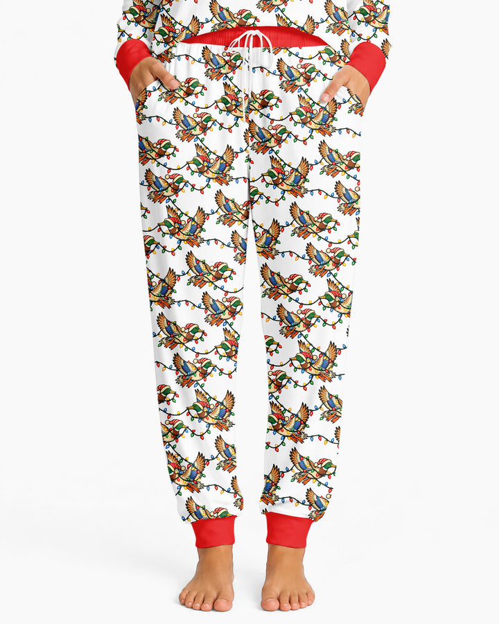 Preppy Christmas Mallard Duck Bamboo Women Pajama Set