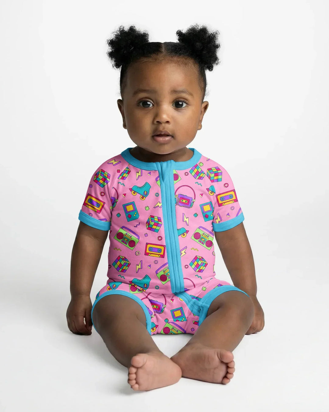80s Retro Neon Bamboo Shorty Zippy