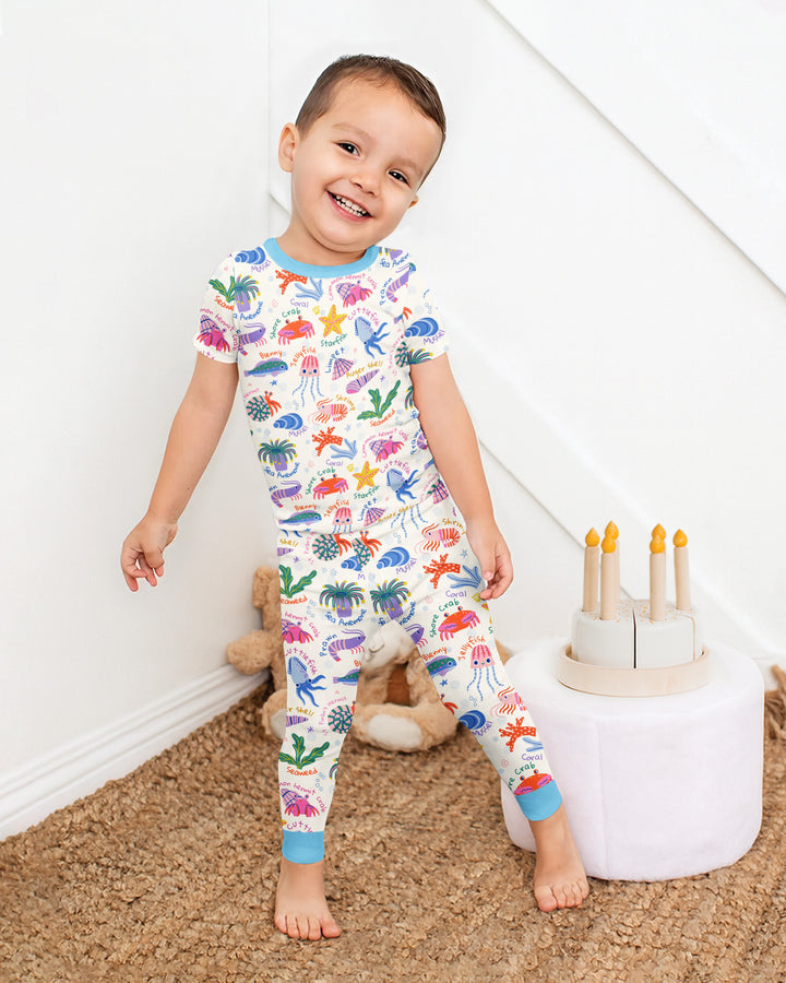 Tide Pool Pals Bamboo Two Piece Short Sleeve Pajama Set