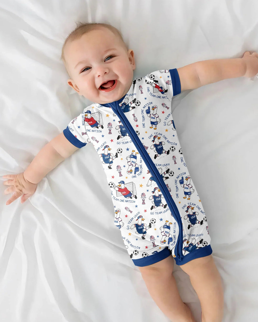USA Soccer Goose Family Matching Bamboo Shorty Zippy