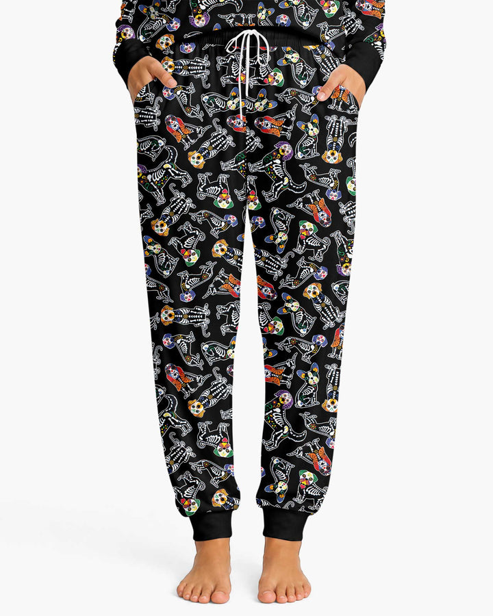 Dia De Los Muertos Doggie Bamboo Women Pajama Set