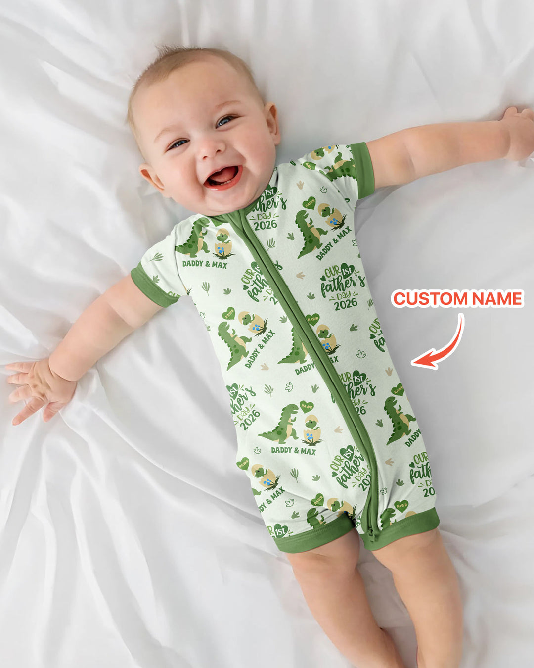 Custom Name Fathers Day 2026 Bamboo Shorty Zippy