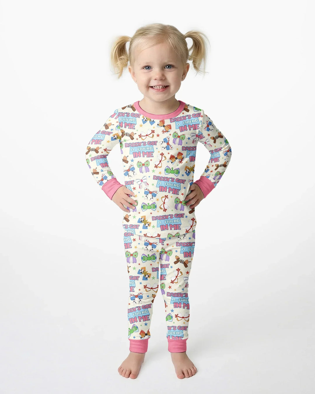Daddy's Got A Friend In Me Bamboo Two Piece Long Sleeve Pajama Set