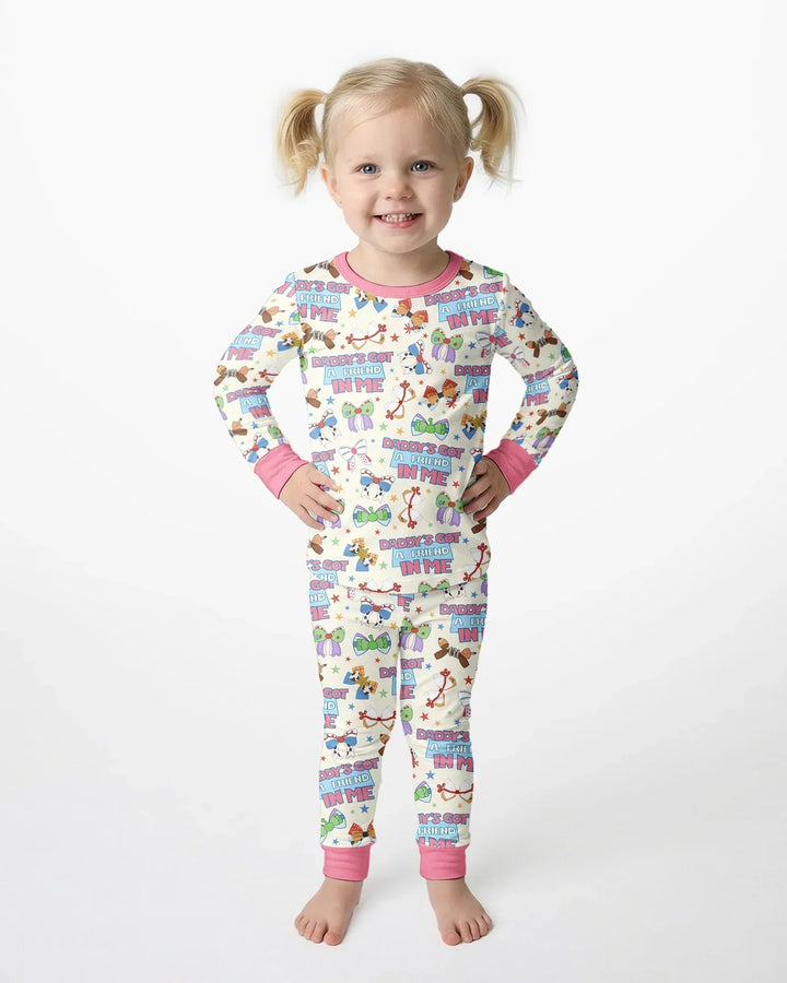 Daddy's Got A Friend In Me Bamboo Two Piece Long Sleeve Pajama Set