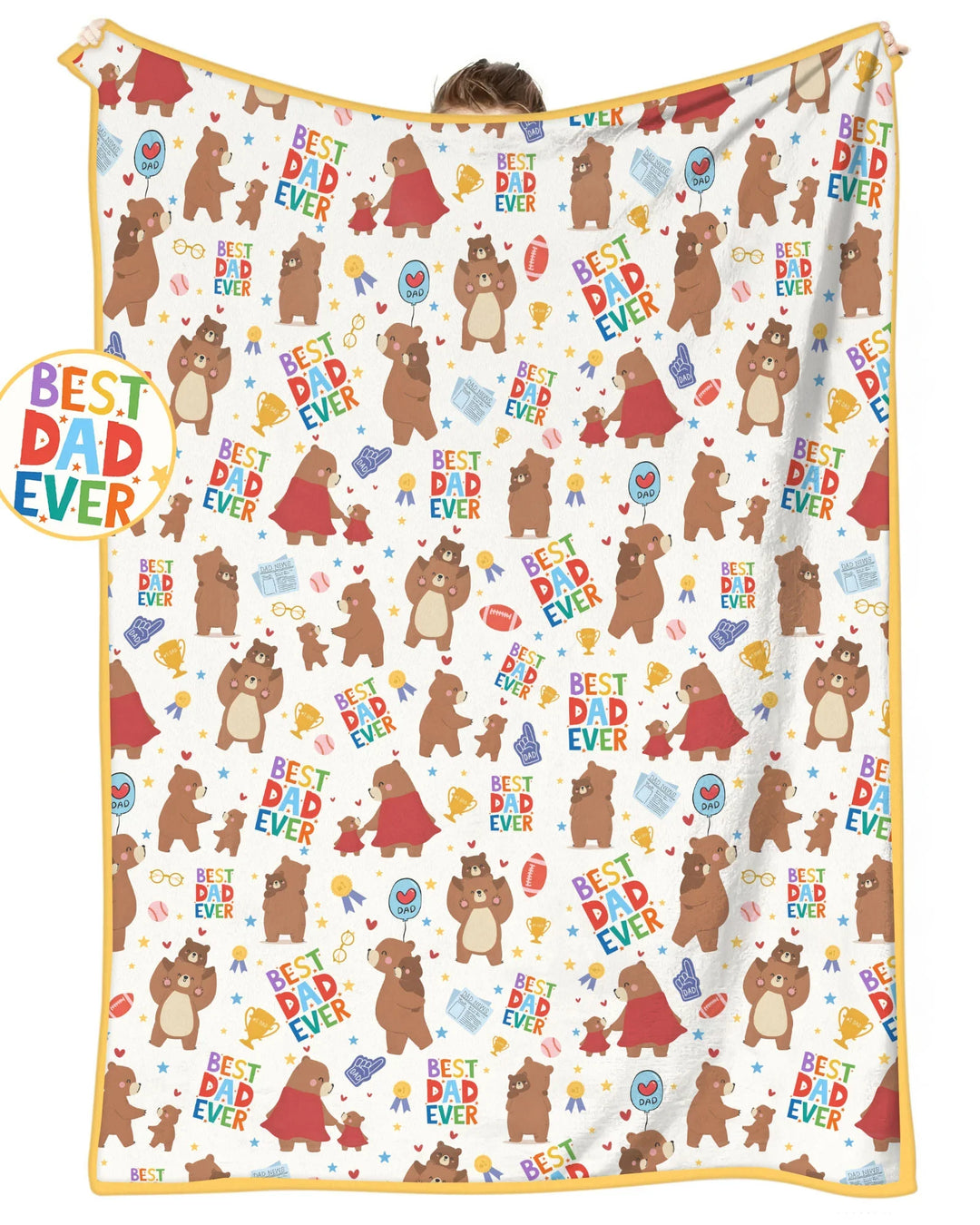 Best Daddy Bear Ever Family Matching Bamboo Blanket