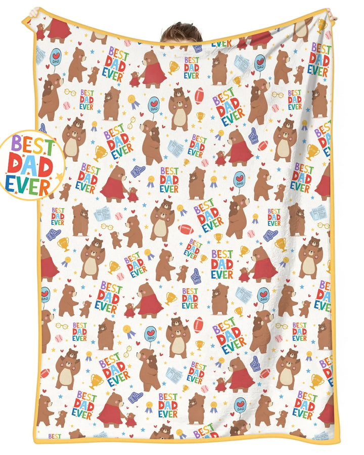 Best Daddy Bear Ever Family Matching Bamboo Blanket