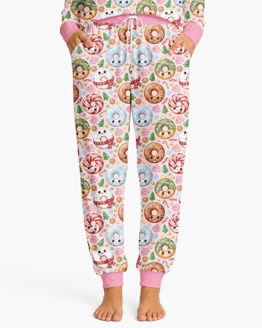 Kawaii Christmas Donuts Bamboo Women Pajama Set