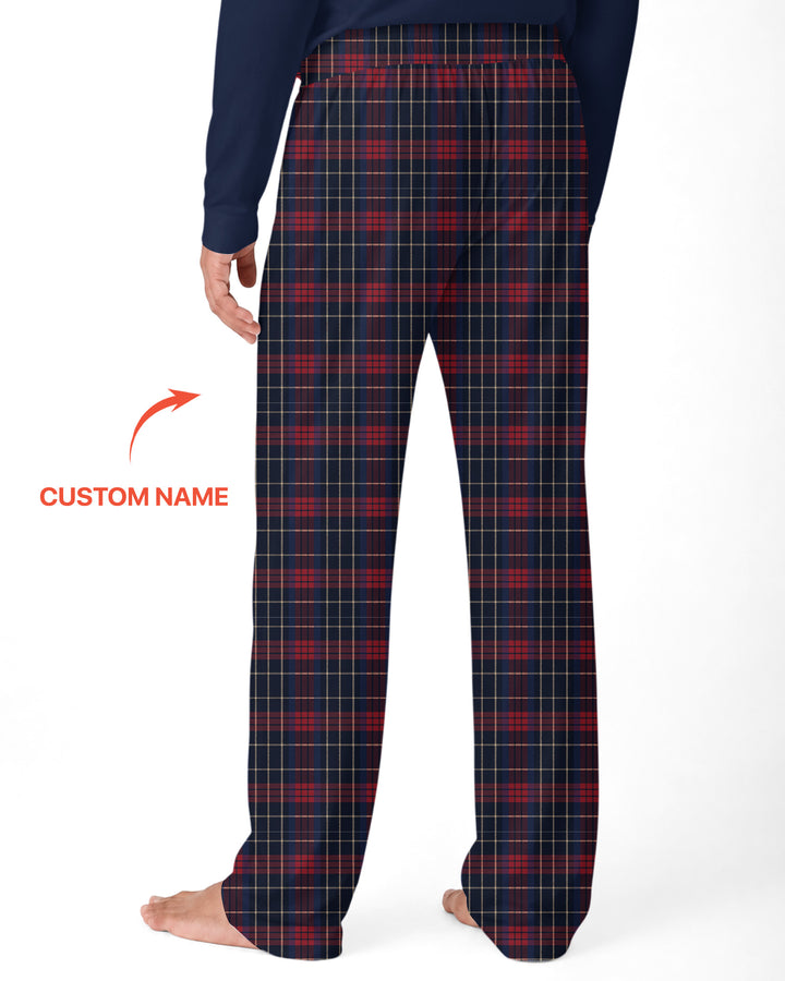 Custom Name North Pole Plaid Bamboo Men's Pajama Set