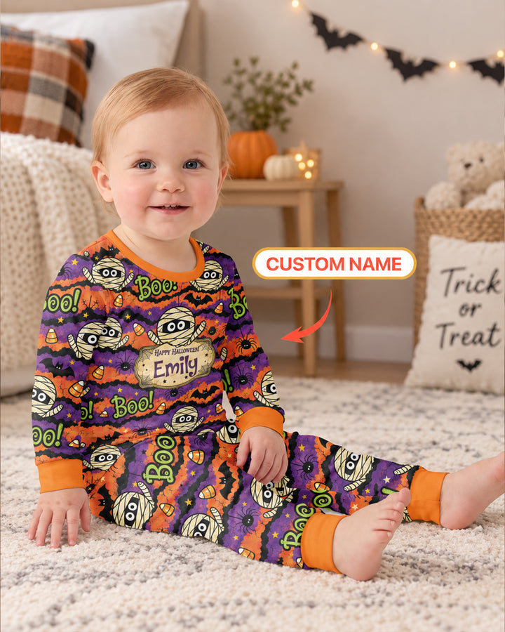 Boo Boo Halloween Bamboo Two Piece Long Sleeve Pajama Set