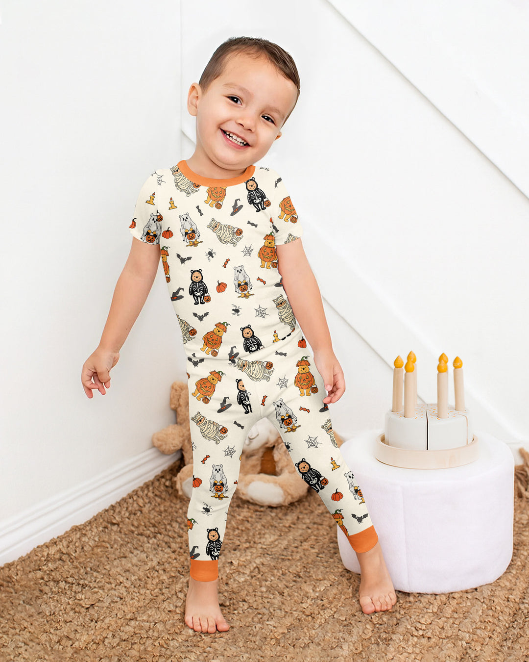Retro Trick Or Treat Bamboo Two Piece Short Sleeve Pajama Set