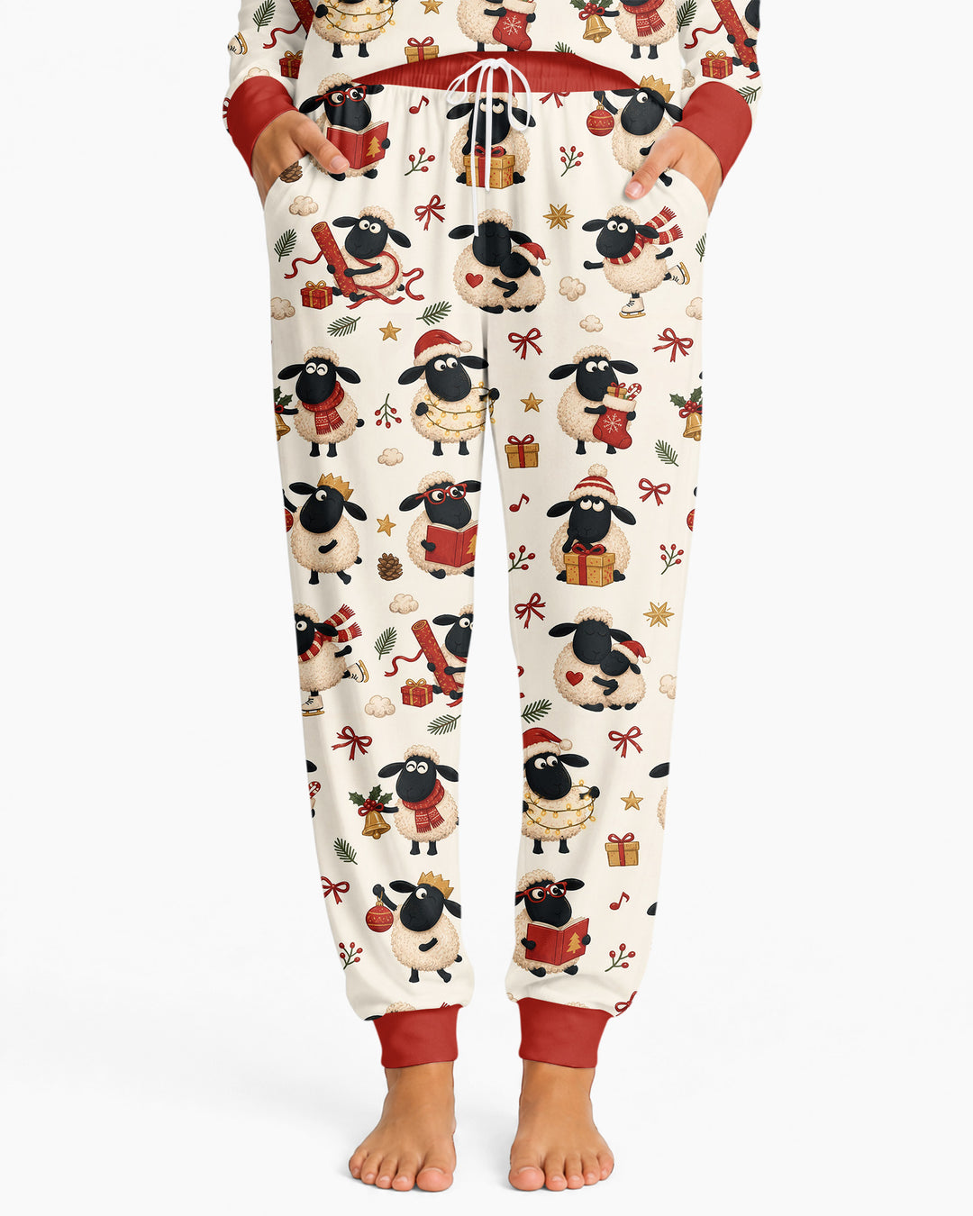 Festive Holiday Sheep Bamboo Women Pajama Set