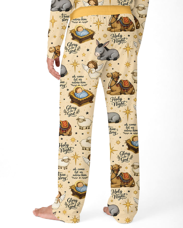 Nativity Christmas Holy Night Bamboo Men's Pajama Set