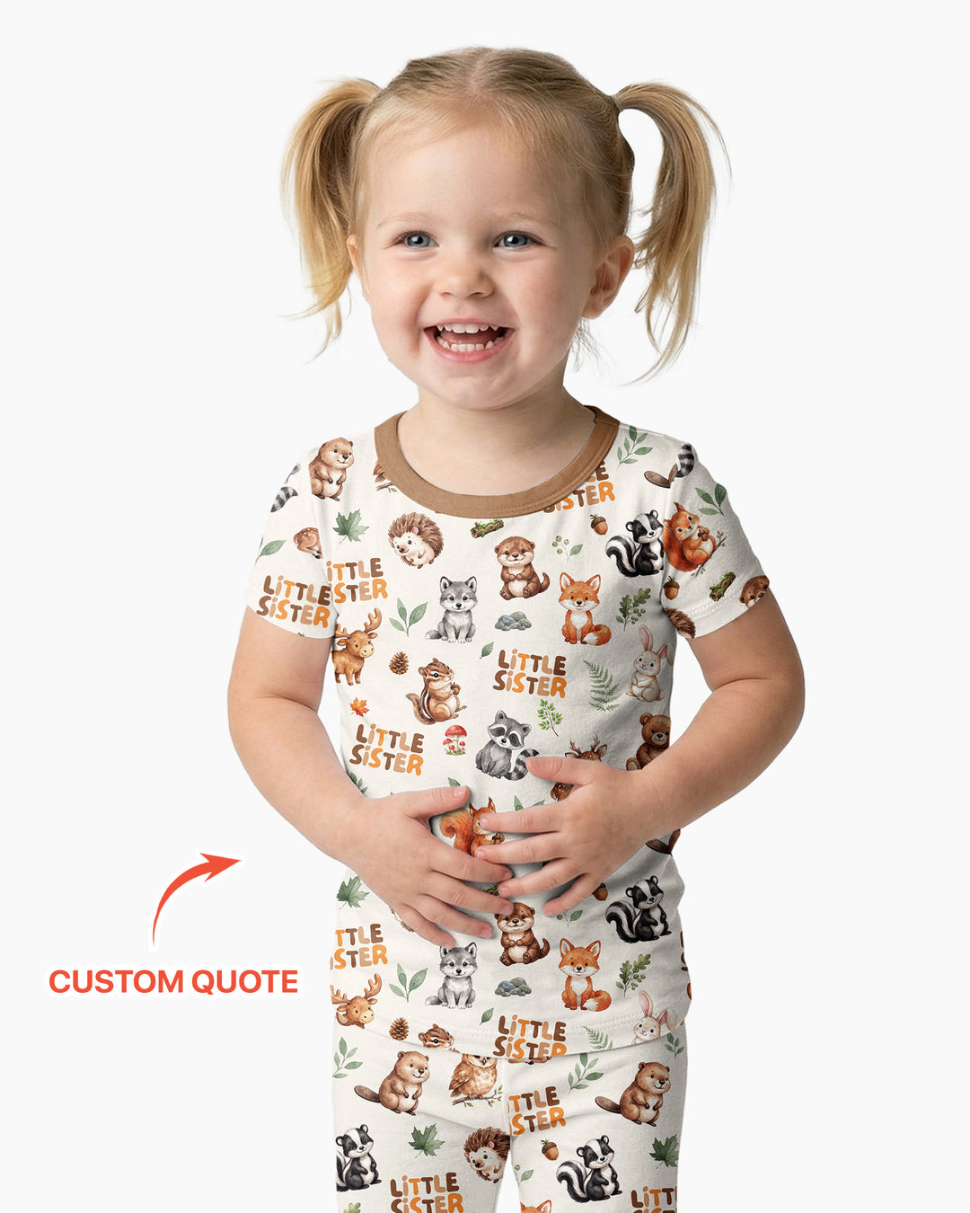 CUSTOM Template Bamboo Two Piece Short Sleeve Pyjamas Set