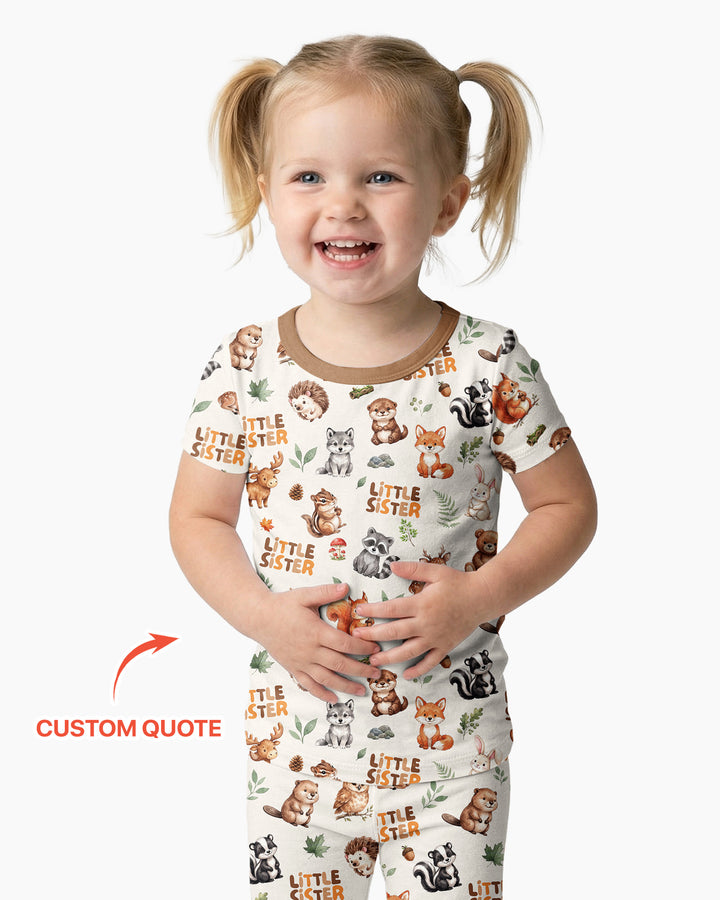 CUSTOM Template Bamboo Two Piece Short Sleeve Pyjamas Set