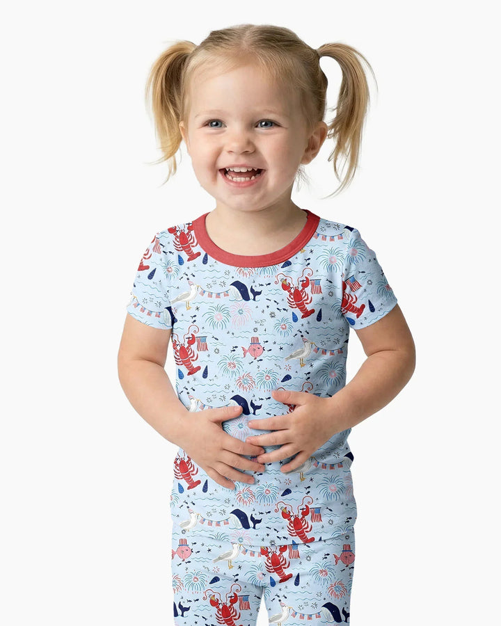 250 Summers Strong Matching Family Bamboo Two Piece Short Sleeve Pajama Set