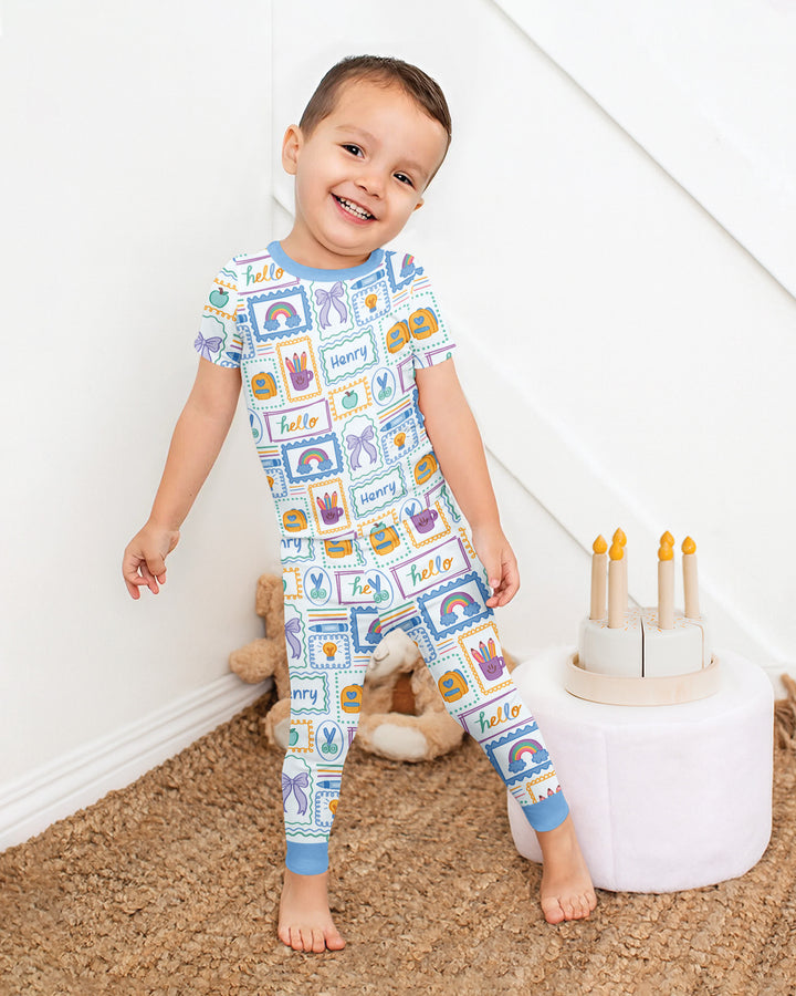 CUSTOM Template Bamboo Two Piece Short Sleeve Pyjamas Set