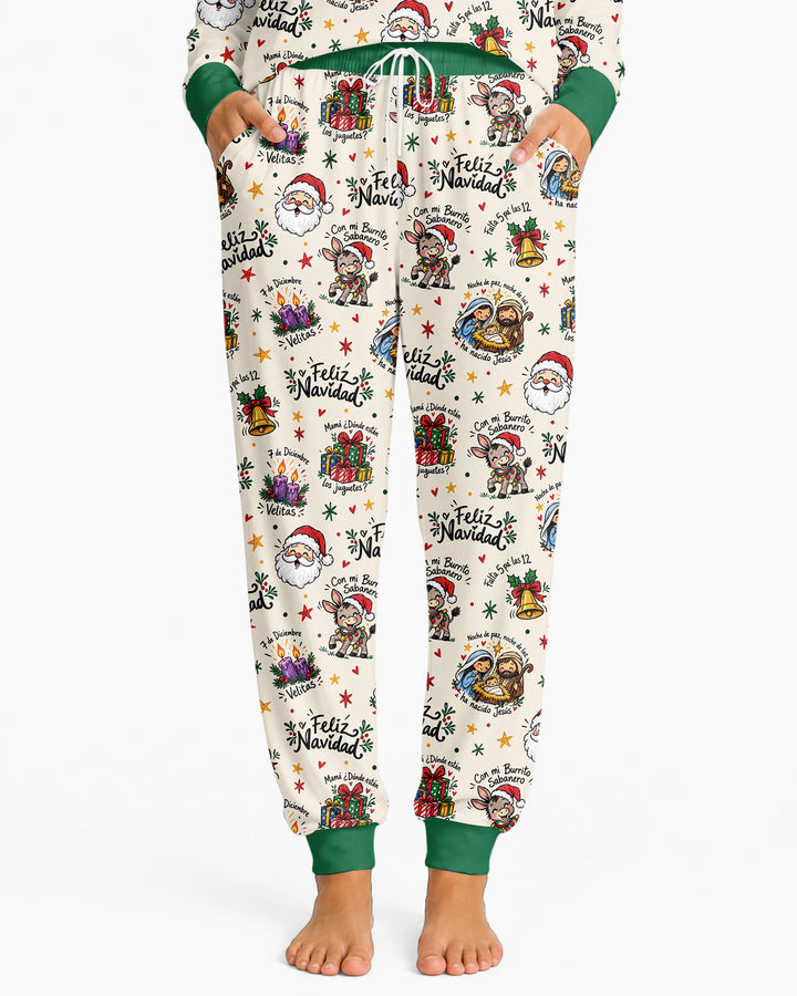 Whimsical Feliz Navidad Christmas Bamboo Women Pajama Set