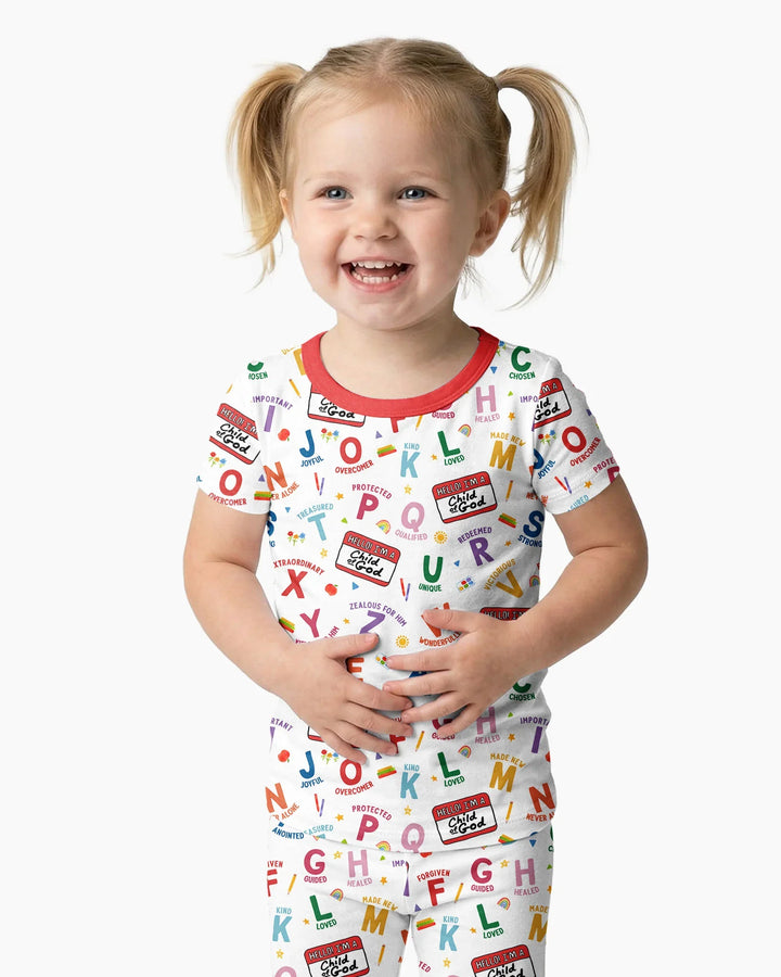 I'm A Child Of God ABCs Bamboo Two Piece Short Sleeve Pajama Set