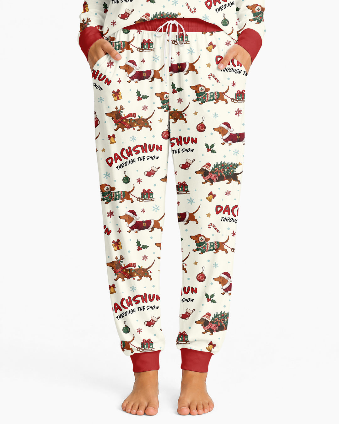 Dachshund Through The Snow Bamboo Women Pajama Set