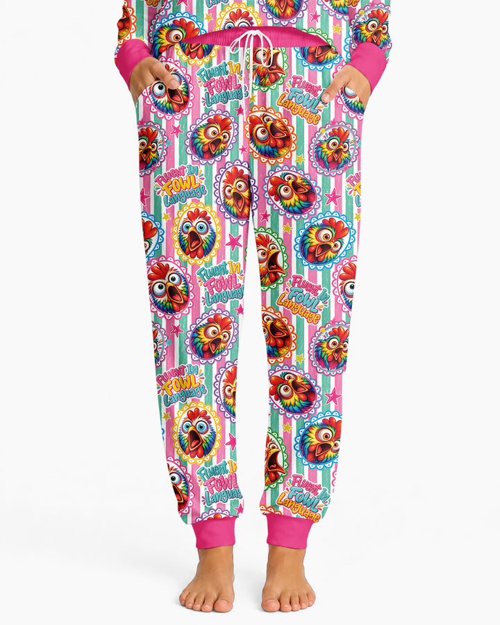 Fluent In Fowl Language Bamboo Women Pajama Set