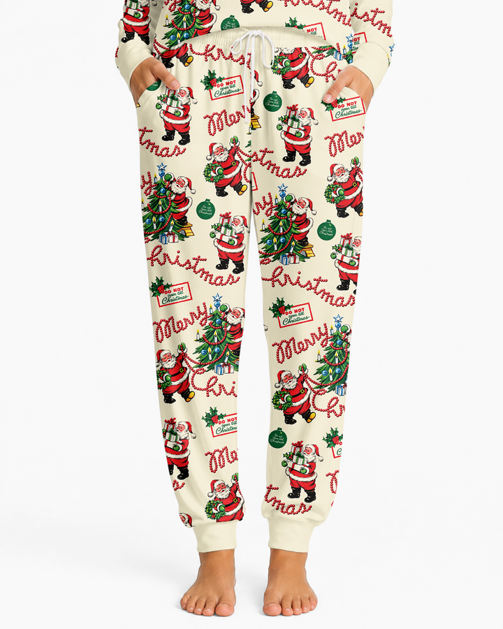 Funny Christmas Santa Bamboo Women Pajama Set
