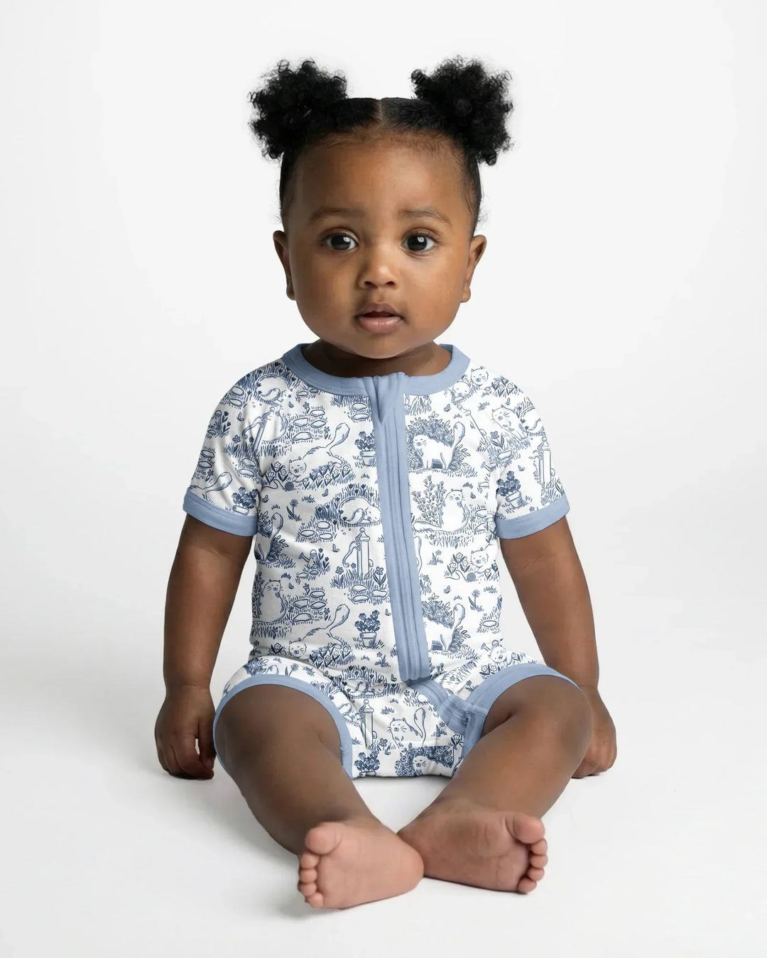Toile Cats Bamboo Shorty Zippy
