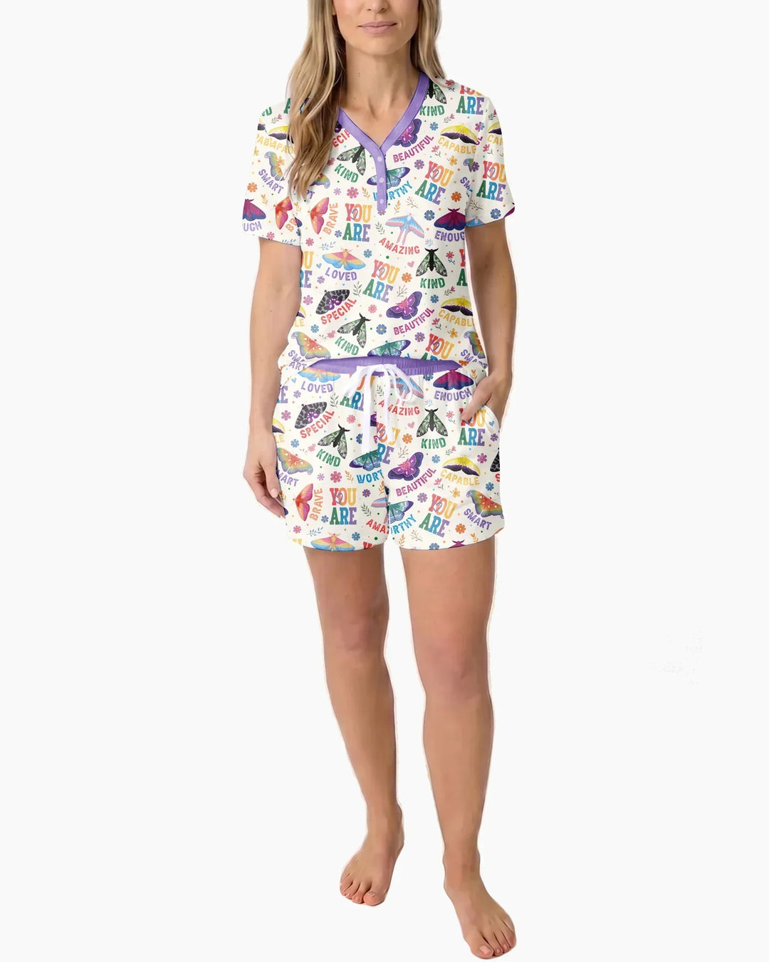 Proud Wings Family Matching Bamboo Women Short Sleeve Short Pajama Set
