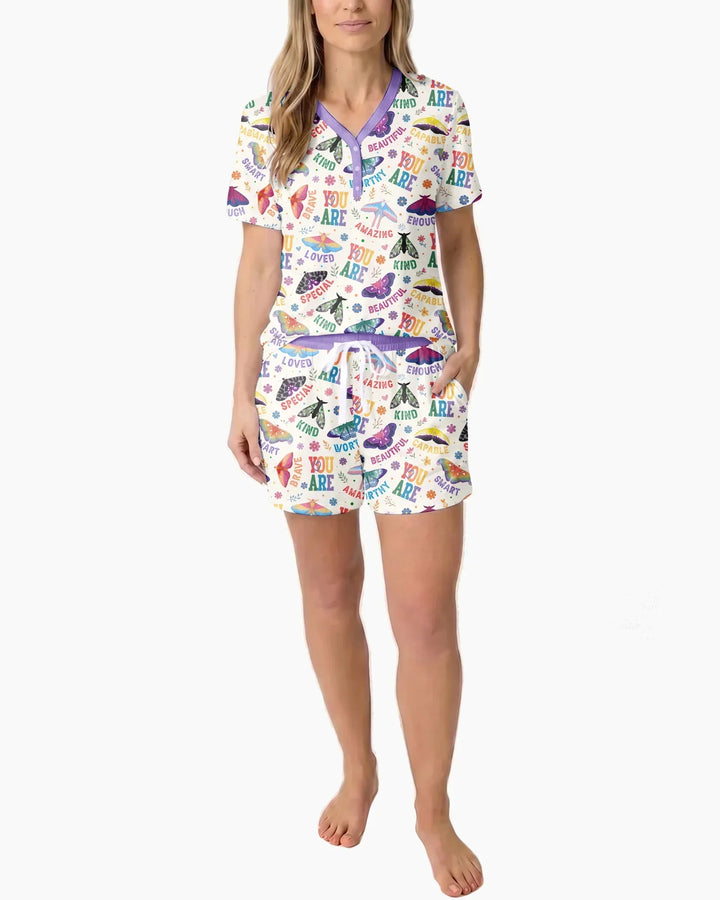 Proud Wings Family Matching Bamboo Women Short Sleeve Short Pajama Set