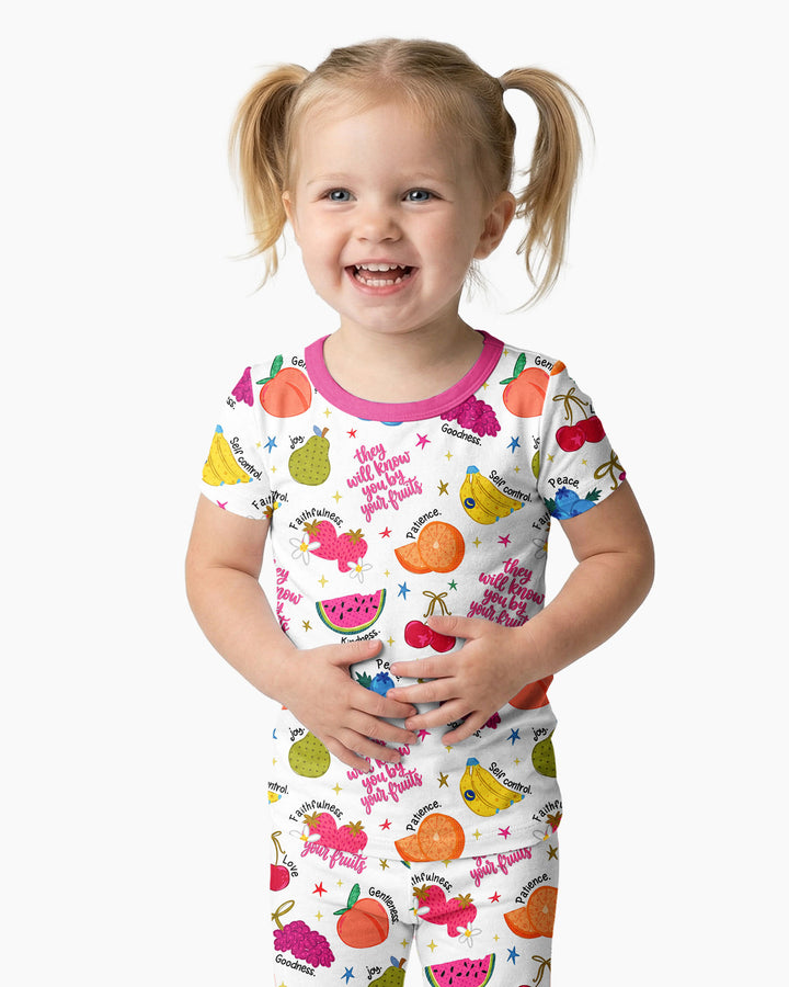 They Will Know You By Your Fruits Bamboo Two Piece Short Sleeve Pajama Set
