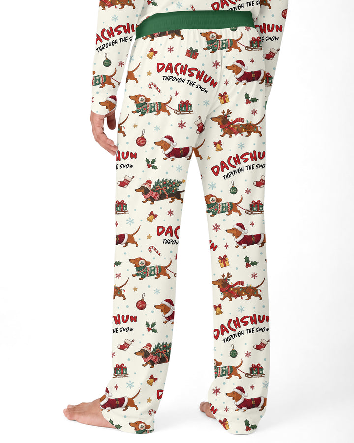 Dachshund Through The Snow Bamboo Men's Pajama Set