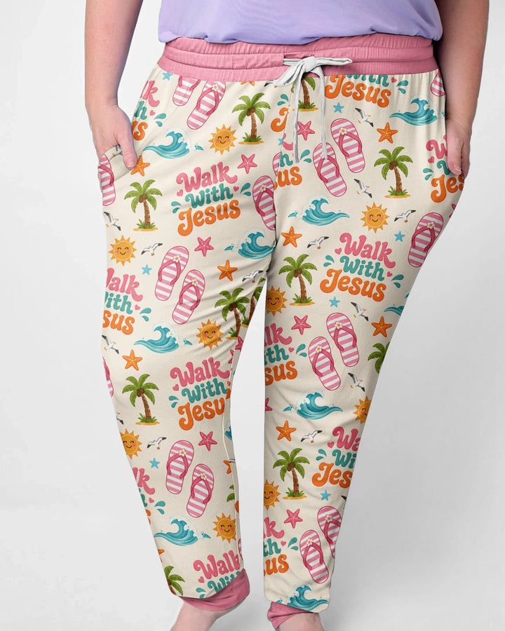 Groovy Summer Walk With Jesus Bamboo Women Pajama Set