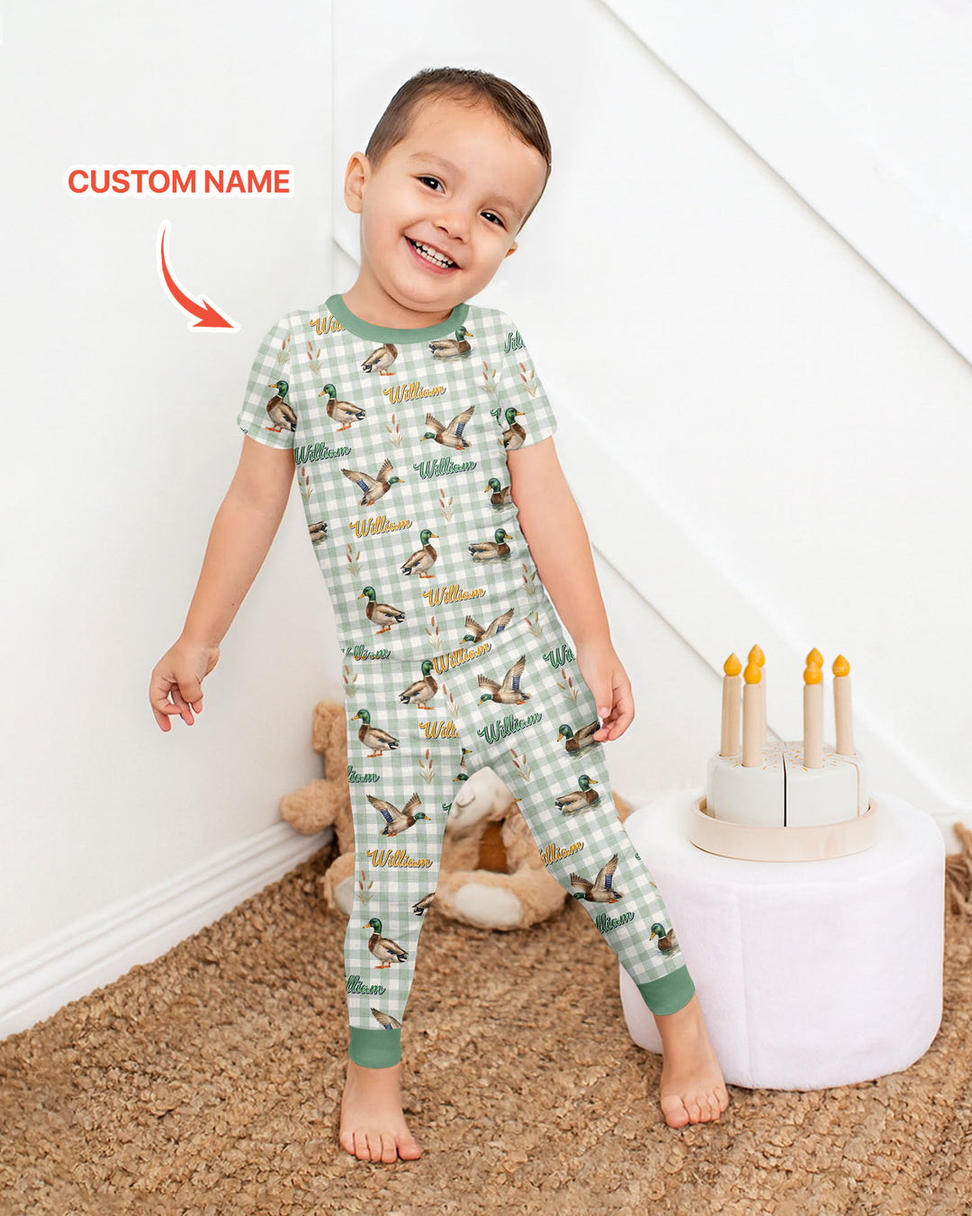 CUSTOM Template Bamboo Two Piece Short Sleeve Pyjamas Set