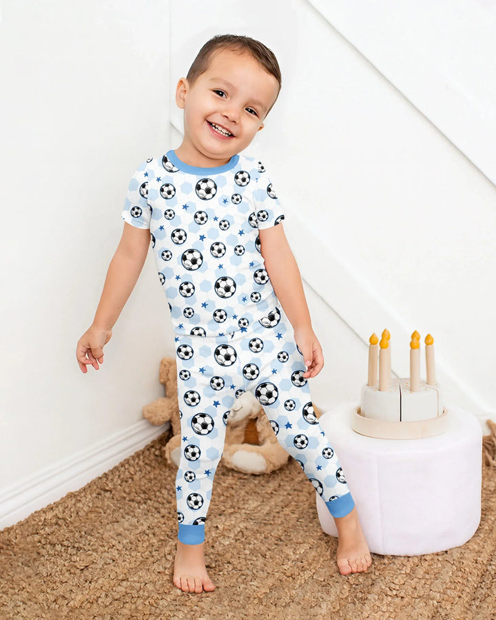 Goal Squad Family Matching Bamboo Two Piece Short Sleeve Pajama Set