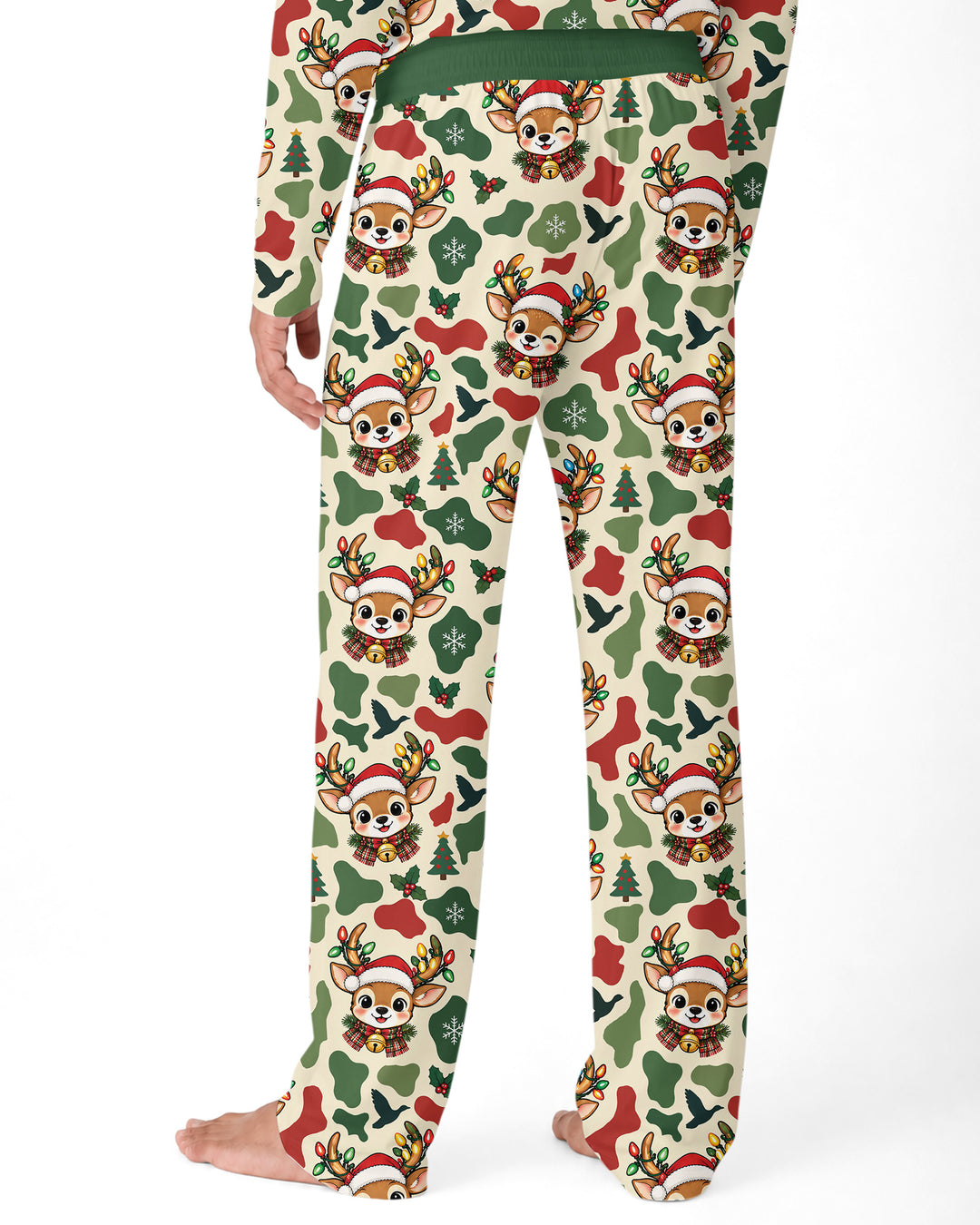 Christmas Deer Hunting Camo Bamboo Men's Pajama Set
