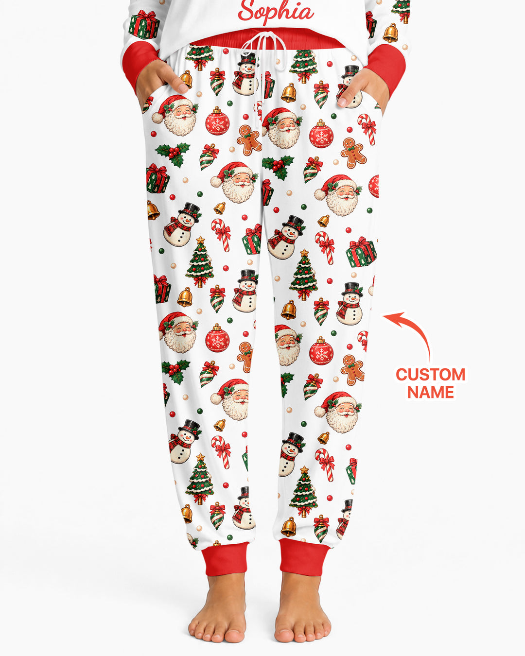 Custom Name Christmas The Bow Bamboo Women Pajama Set