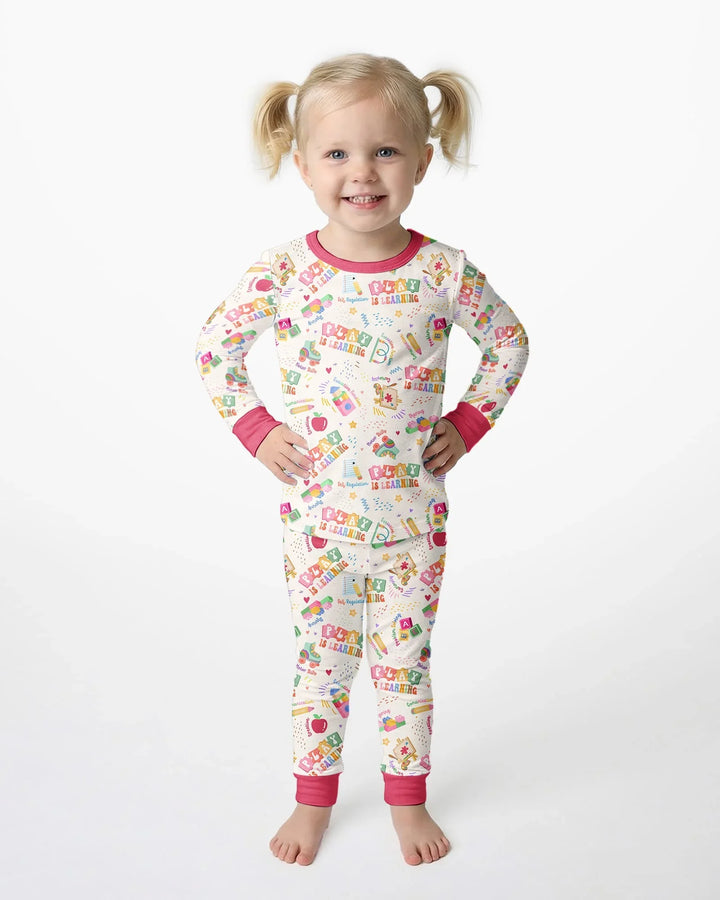 Play and Learn Bamboo Two Piece Long Sleeve Pajama Set