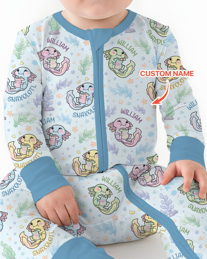 Snaxolotl Custom Name Bamboo Convertible Zippy