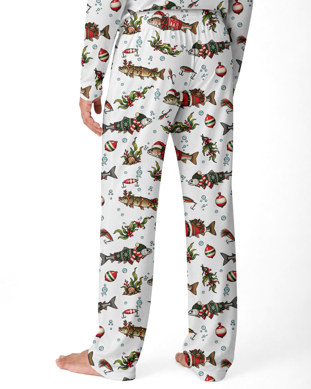 Christmas Trout Fishing Bamboo Men's Pajama Set