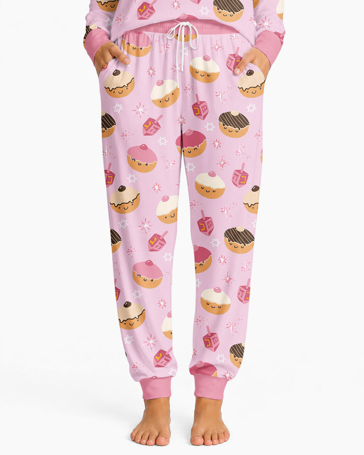 Hanukkah Donut Family Matching Bamboo Women Pajama Set