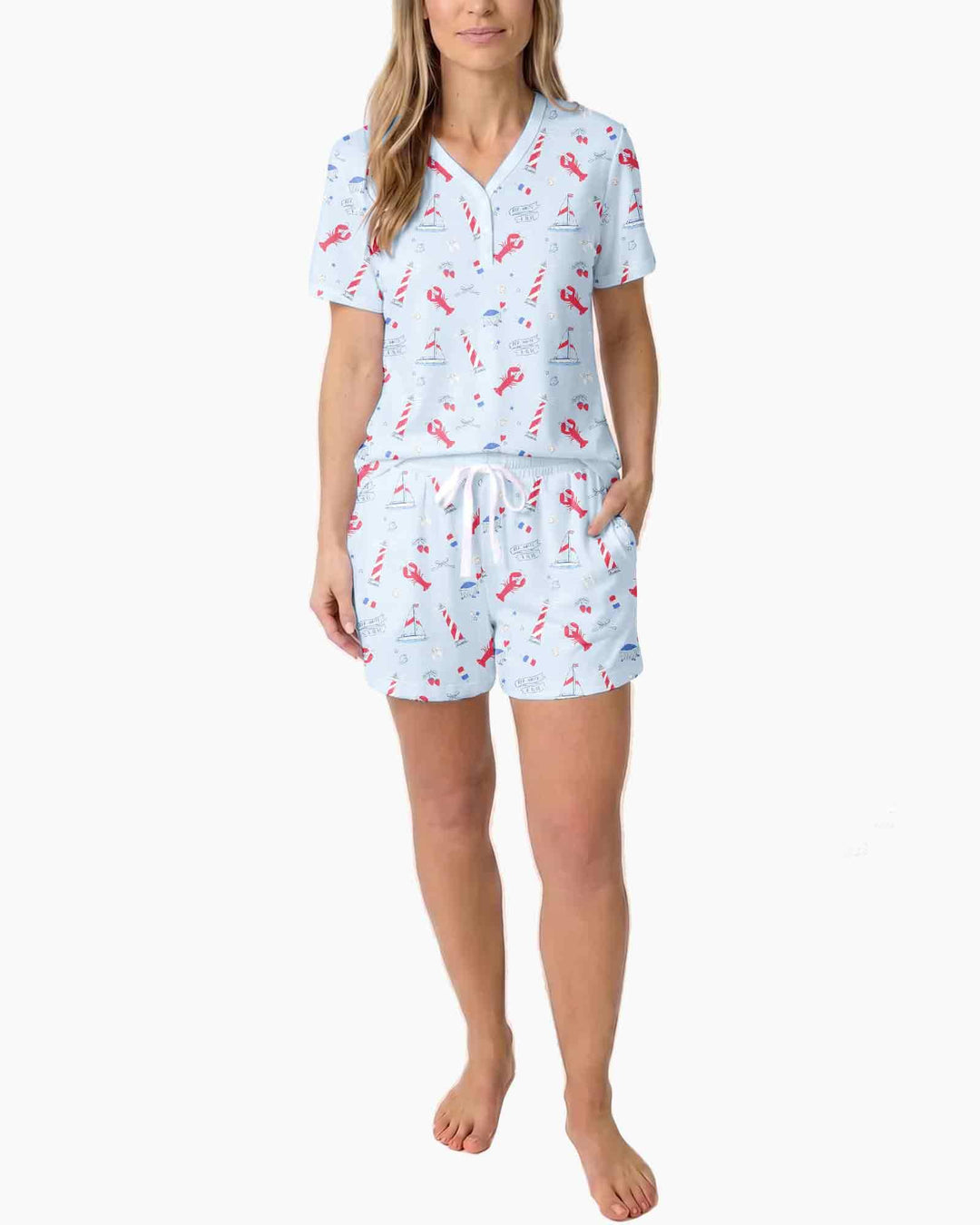 East Coast Bamboo Women Short Sleeve Short Pajama Set