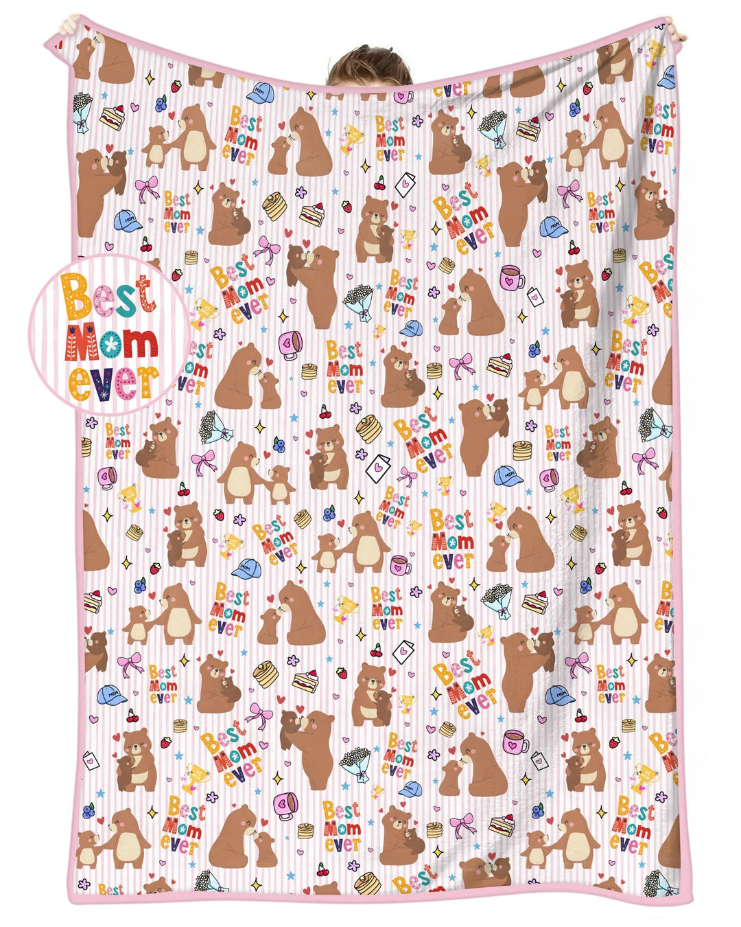 Best Mama Bear Ever Family Matching Bamboo Blanket