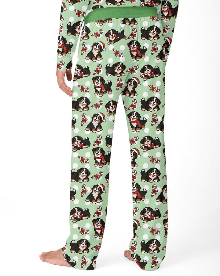 Holiday Bernese Mountain Christmas Dog Bamboo Men's Pajama Set