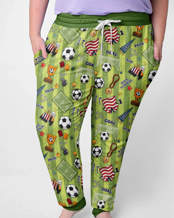 I Love Sports Soccer Bamboo Women Pajama Set