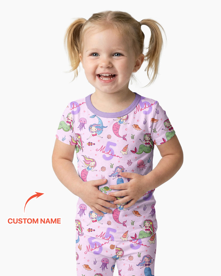 CUSTOM Template Bamboo Two Piece Short Sleeve Pyjamas Set