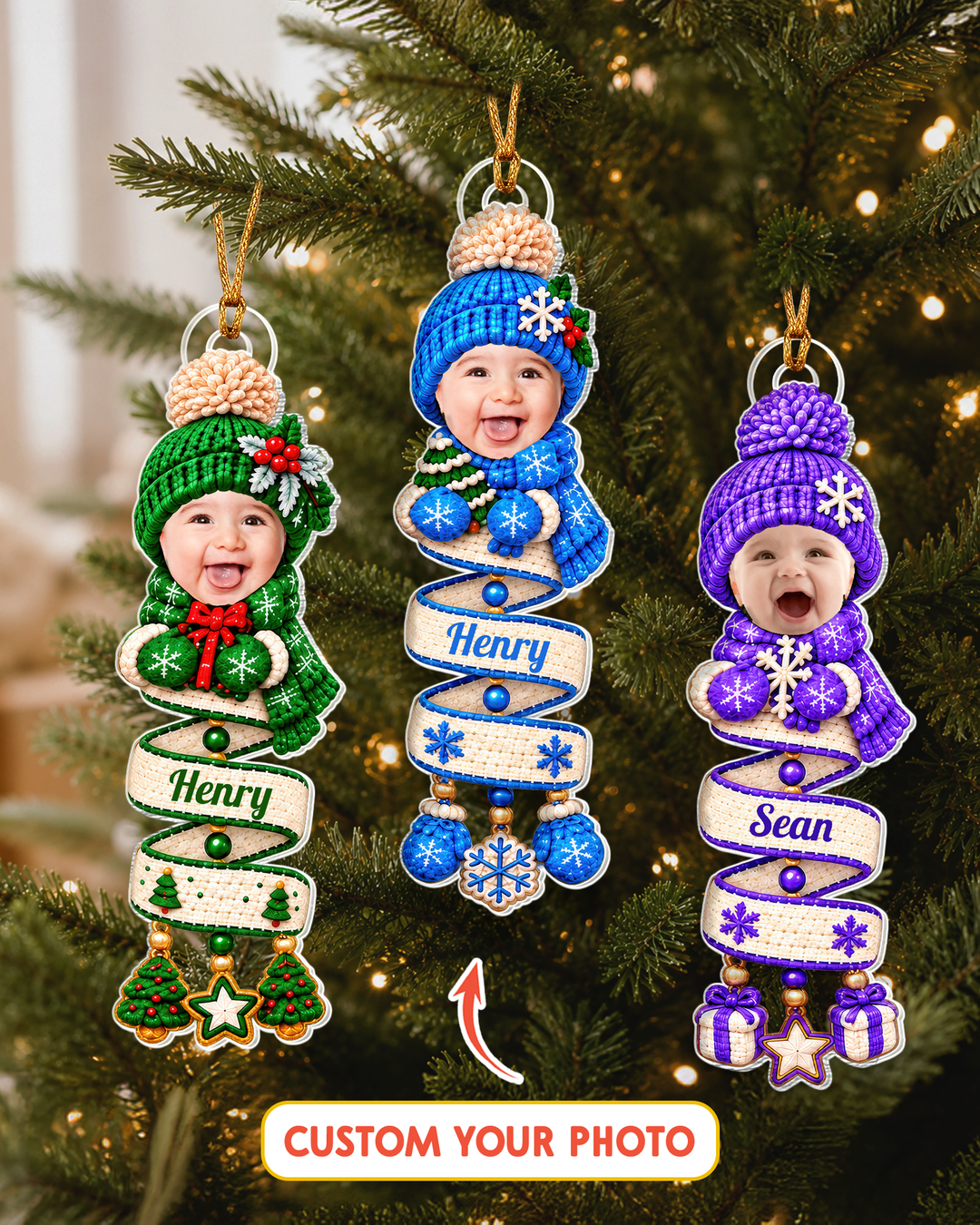Baby Custom Photo Spiral Acrylic Ornament