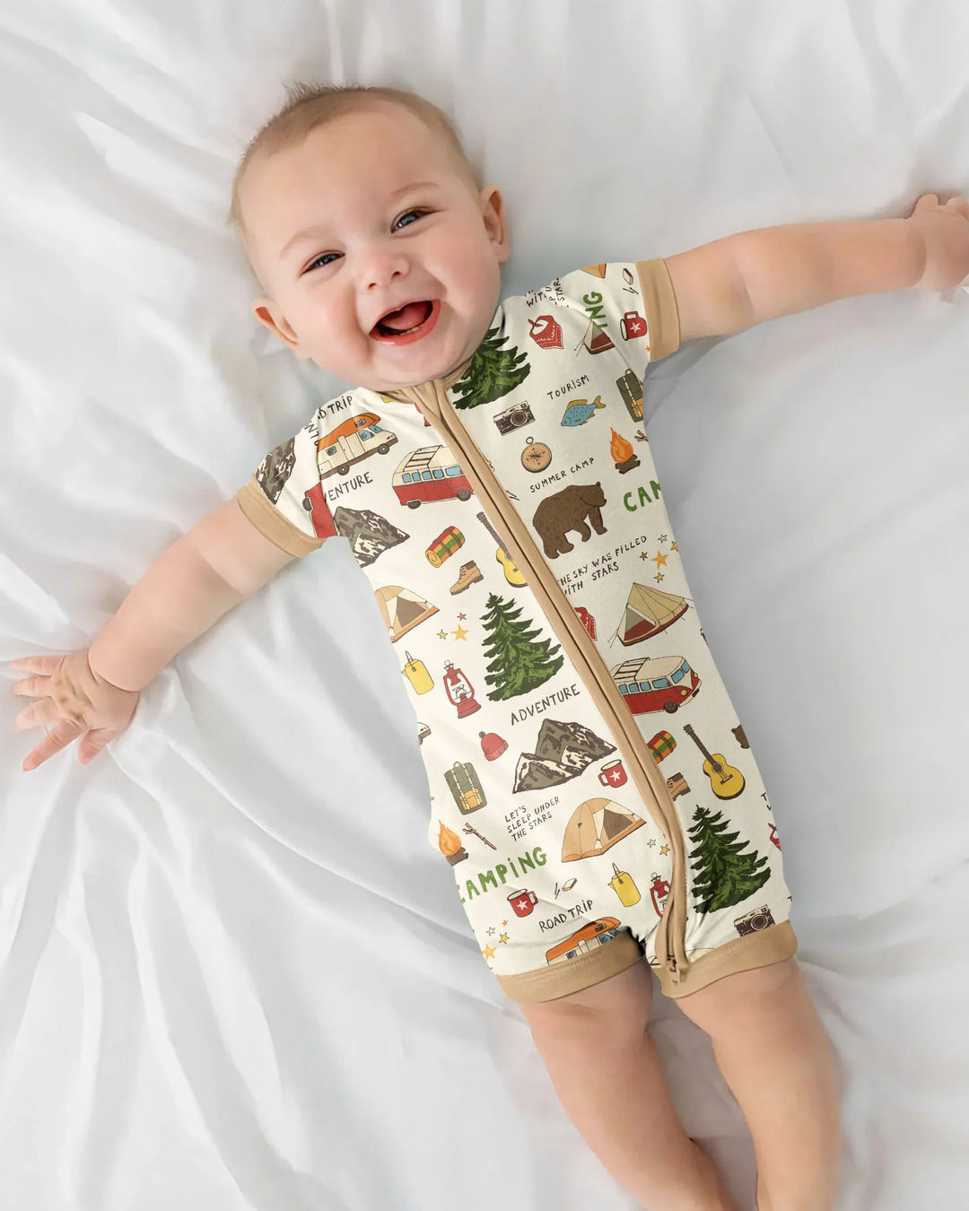Outdoor Camping Adventure Family Matching Bamboo Shorty Zippy