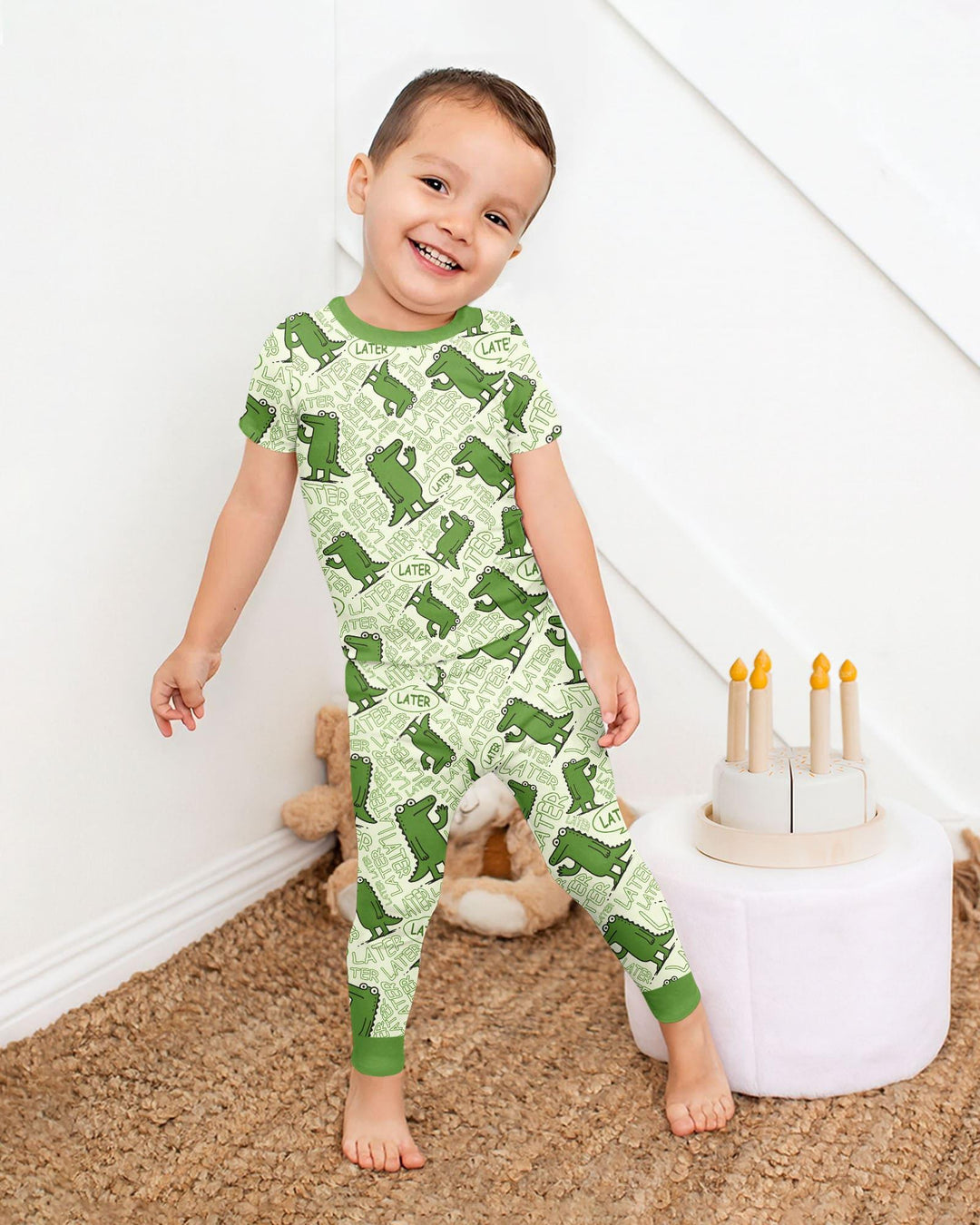 See you later, alligator! Bamboo Two Piece Short Sleeve Pajama Set